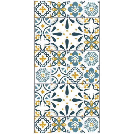 Detalle alfombra vinílica turquesa Deco&Fun