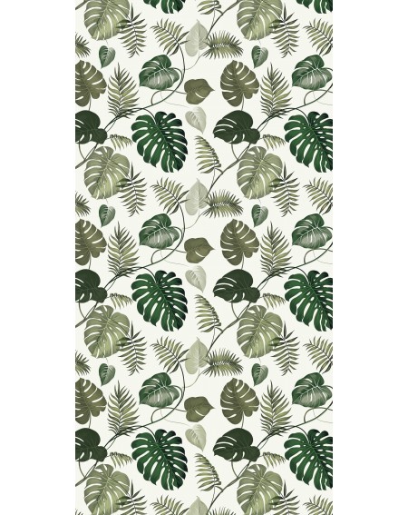 Detalle alfombra vinílica tropical palm verde Deco&Fun