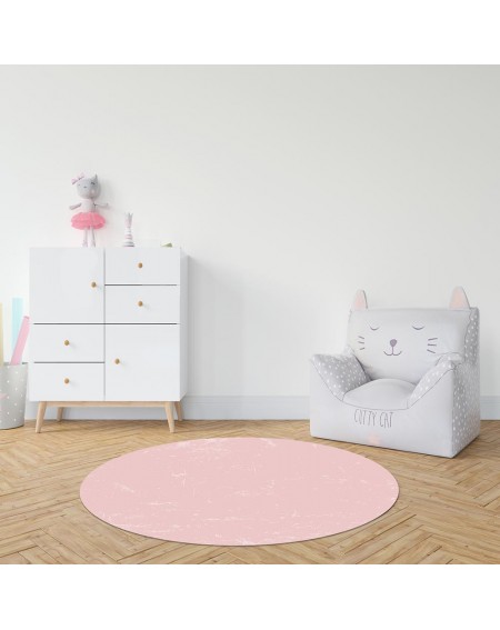 Alfombra vinílica lisa rosa en habitación infantil Deco&Fun