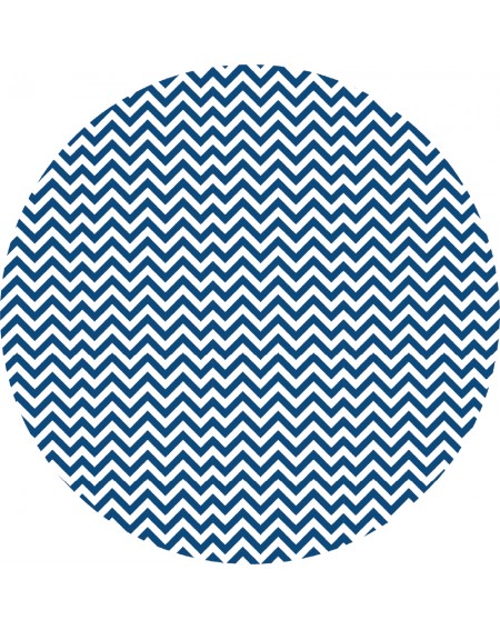 Detalle alfombra vinílica redonda ZigZag azul Deco&Fun