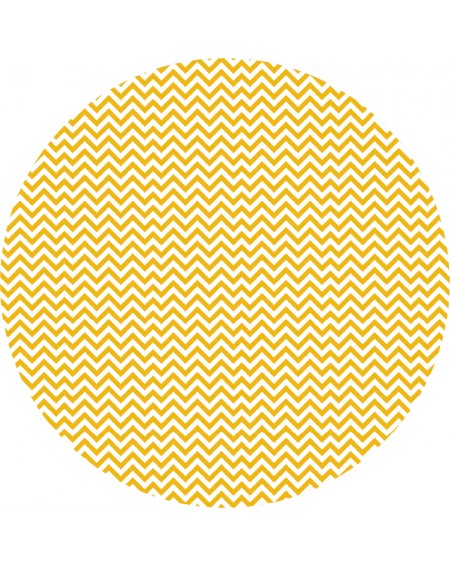 Detalle alfombra vinílica redonda ZigZag amarillo Deco&Fun
