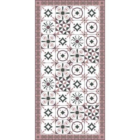 Detalle alfombra vinílica hidráulica rosa Deco&Fun