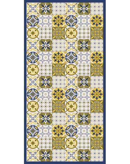 Detalle alfombra vinílica hidráulica amarillo Deco&Fun