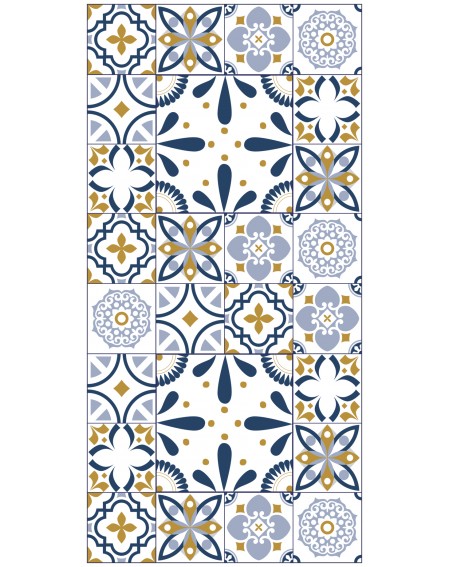 Detalle alfombra vinílica azul Deco&Fun