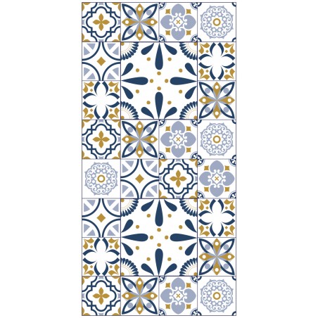 Detalle alfombra vinílica azul Deco&Fun