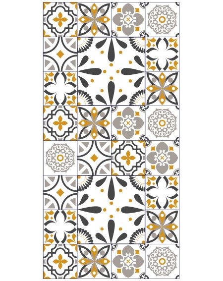 Detalle alfombra vinílica naranja Deco&Fun